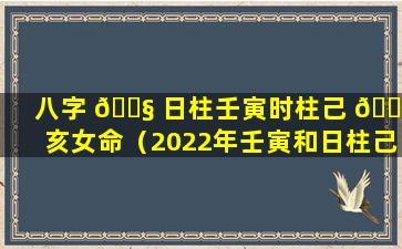 八字 🐧 日柱壬寅时柱己 🐅 亥女命（2022年壬寅和日柱己亥好不好）